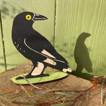 Bridget Farmer | Standing Bird Ornament | Pied Currawong